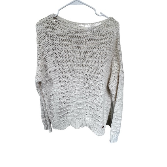 fridays project Sweaters - Friday’s Project Women's Crochet Cream Knit Sweater